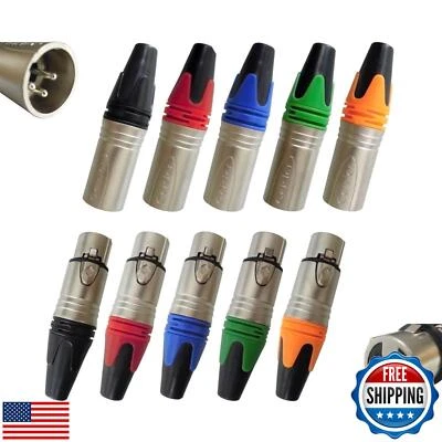 Geisler 10 Pack XLR 3pin Male Plug and Female Socket with Fine Nickel Plated  - Image 1 of 4