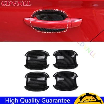 Tampa de moldura de tigela de porta lateral externa de fibra de carbono 4* para Audi A3 S3 RS3 2015-2020 - Imagem 1 de 4