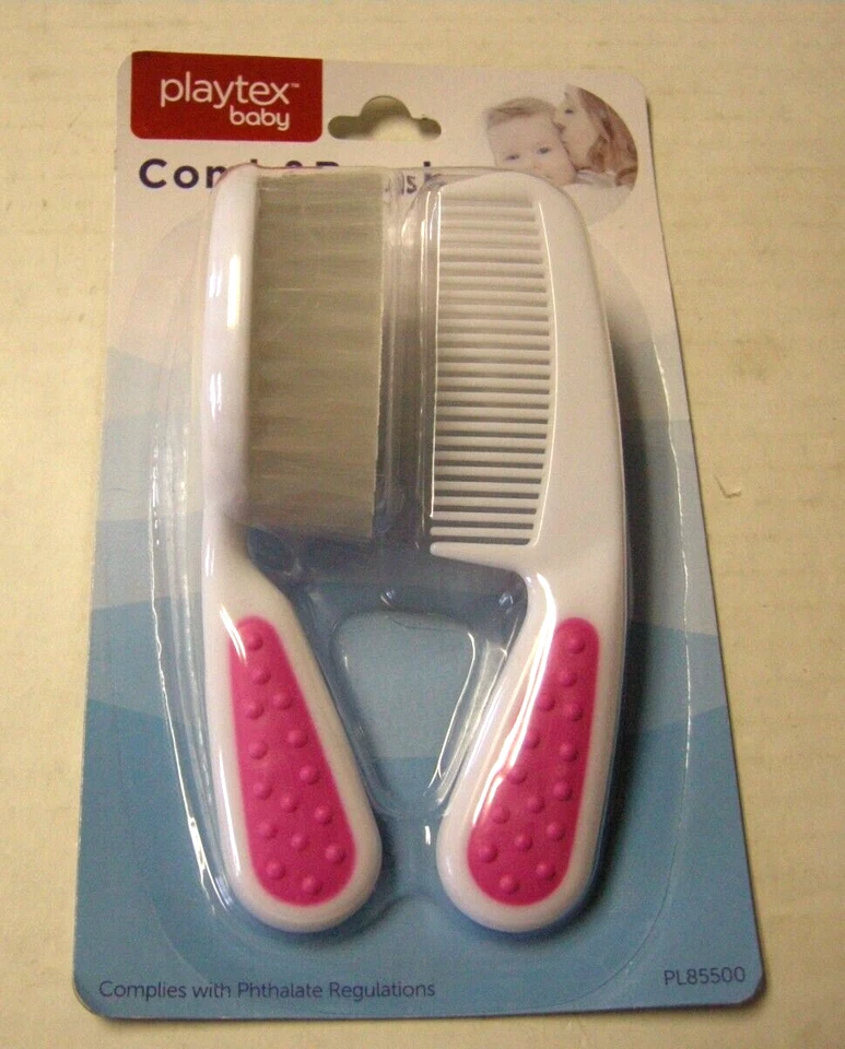Juego de cepillos y peines para bebé Playtex, rosa, nuevo en paquete sellado Foto 1 de 1