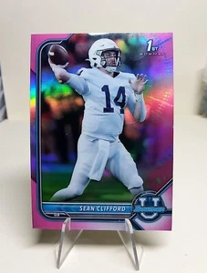 2022 Bowman Chrome University Sean Clifford #70 Pink Refractor - Picture 1 of 2