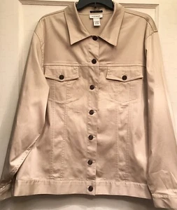 Avenue Size 18/20 Tan Brown Button Up Long Sleeve Collared Pocket Jacket NWT - Picture 1 of 12