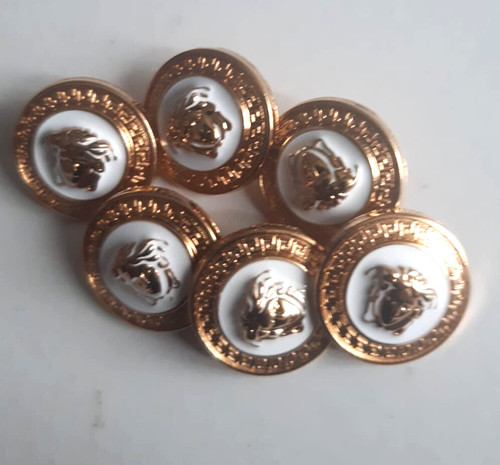 Versace whie bottoni di ricambio oro 6 pezzi misura 22 mm
