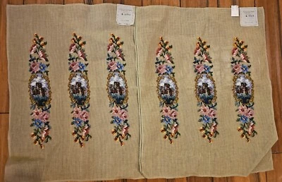 Floral Preworked Needlepoint Lady Handicraft Lot Canvas  Blooming Hand Stitched - Image 1 of 4