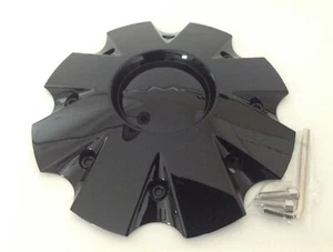 KMC KM651 Slide Gloss Black Rim Wheel Center Hub Cap 841L210S1  - Picture 1 of 5
