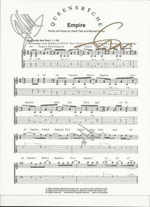 Queensryche REAL SIGNED Empire Sheet Music COA Autographed Geoff Michael Eddie - Picture 1 of 2