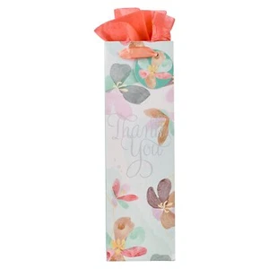 Wine Gift Bag - Single Bottle Paper Bag with Tissue Paper and Handles for Bir... - Picture 1 of 1