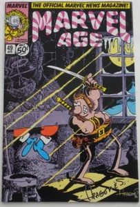 MARVEL AGE Magazine #49 (1987) SIGNED by Cover Artist SERGIO ARAGONES - Picture 1 of 3