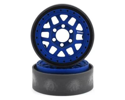Vanquish Products KMC XD229 Machete V2 1.9" Beadlock Crawler Wheels (Blue) (2) - Image 1 of 4