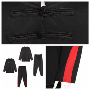 Men Shirt Mock Neck Suit Gym Sets Tai Chi Outfit Exercises Active Tracksuit - Picture 1 of 21