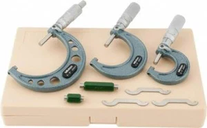 Mitutoyo 0 to 3" Range, 3 Piece Mechanical Outside Micrometer Set 0.0001" Gra... - Picture 1 of 1