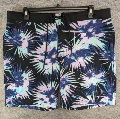 Pantalones Cortos No Boundaries Hombres 38 X 9 Negro Azul Púrpura Elastizados Tabla Bolsillos Natación Foto 1 de 4