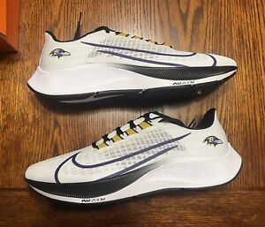 Chaussures d'entraînement de course neuves Baltimore Ravens Nike Zoom Pegasus 37 pour hommes taille 13