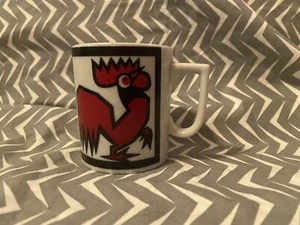 Vintage roter Hahn Keramik Becher gestempelt Made in Japan - Bild 1 von 7