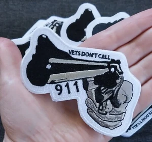 Menge 10 ~ VET'S DON'T CALL 911 NOS bestickt Bügelbild Militär Biker Patches - Bild 1 von 5