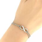 Tiffany & Co Sterling Silver Double Chain Infinity Bracelet 1496