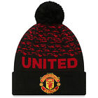 Men's New Era Black Manchester United Marl Cuffed Knit Hat With Pom