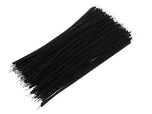 【8CM】 24AWG Standard Jumper Wire Pre-cut Pre-soldered - Black - Pack of 100 - Foto 1 di 1