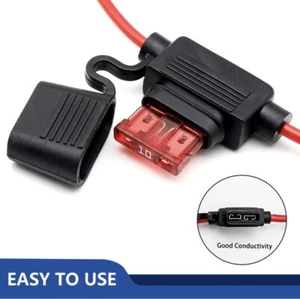 10 Pack 14 Gauge ATC In-Line Blade Fuse Holder OFC Wire Protection Power Socket - Picture 1 of 2