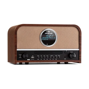 DAB-Radio mit CD Player 60 W Bluetooth UKW Radio USB Küchenradio Retro Braun - Bild 1 von 12