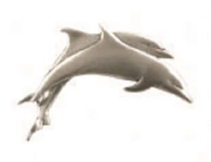A.E. Williams Fine Brittish Pewter Lapel Hat Pin Double Dolphin #35210 - Picture 1 of 1