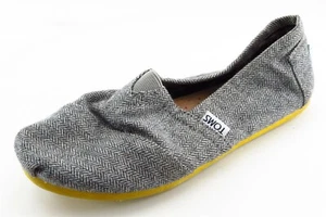 Toms Talla 6 M Gris Puntera Almendra Tela Plana Mujer - Imagen 1 de 7