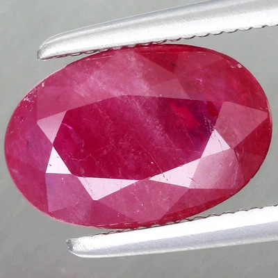 1.76ct t.w Precious Gem 9.4x6.3mm Oval Natural Red Ruby, Africa Gemstone - Image 1 of 4