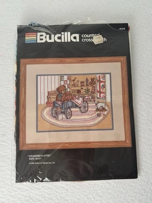 Kit Punto de Cruz Contado Estampado Ático Bucilla Abuela 9" x 12" 40378 Foto 1 de 2