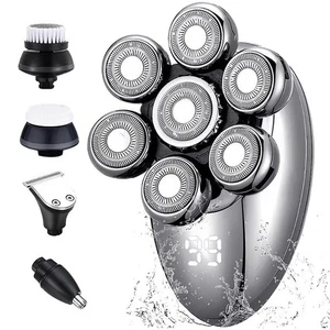 Maquinilla de afeitar eléctrica para hombre, afeitadoras eléctricas para hombre 7D flotante rotativa - Imagen 1 de 6