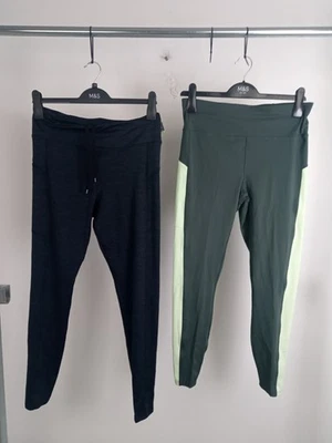 M&S Goodmove Women's 2pcs Bundle Leggings Size 12 Navy Green Activewear New F2 - Image 1 of 4