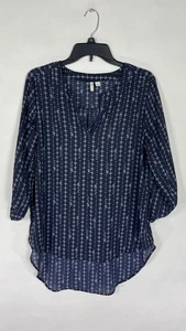 Cato Damen Bluse Top Tunika Rollriegel Einfarbig Blau Größe L - Bild 1 von 14