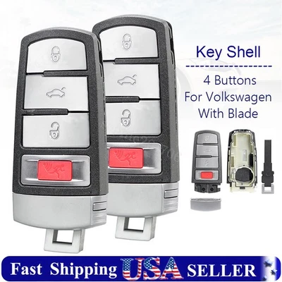 2 Llavero Carcasa 4B Para Volkswagen VW Passat CC 2008 2009 2010 2011 2012 2013 Foto 1 de 4