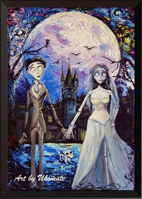 Corpse Bride Victor and Emily Wall Decor Vincent Van Gogh Starry Night Poster... - Image 1 of 4