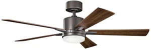 52" Kichler Lucian Olde Bronze LED Ceiling Fan with Wall Control - Picture 1 of 1