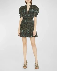 ULLA JOHNSON Size 6 Puff Sleeve Boho Mini Dress Ada  - Picture 1 of 18