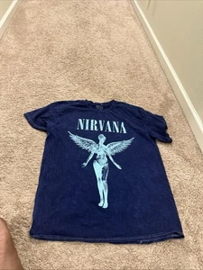 Nirvana In Utero Blue T-shirt size L - Picture 1 of 9