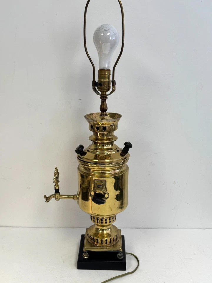 Lâmpada Samovar Imperial Russa Antiga de Bronze 31" H Exe Cond. - Imagem 1 de 4