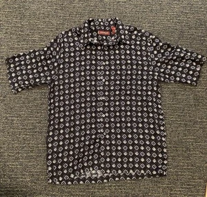 COVINGTON Shirt Men L Talisman Tribal Gran Dad Geometric Rayon Party Casual S - Picture 1 of 9