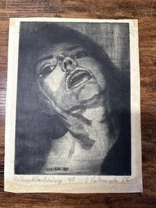 Otto Lackenmacher “Ekstase (Schreiende Frau)” 1967 Drypoint Etching 4/8 Signed - Picture 1 of 8