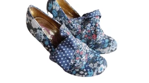 Irregular Choice Flick Flack Blue Floral Multi High Heel  Shoe Women Sz 39 6 - Picture 1 of 12