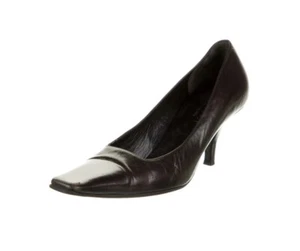 Zapatos de salón Gucci de cuero marrón con dedos cuadrados talla 7,5 - Imagen 1 de 4