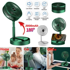 Cordless Fan Telescopic Folding Cooling Wireless Portable USB Rechargeable Fan - Picture 1 of 15