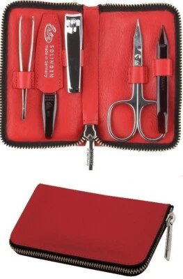 Maniküre-Etui LEDER ROT BECKER-MANICURE Erbe Solingen Kombischere Nagelknipser - Bild 1 von 4
