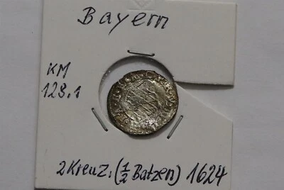 🧭 🇩🇪 GERMANY BAVARIA 2 KREUZER 1624 B68 #73 - Image 1 of 3