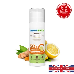 Mamaearth Vitamin C Daily Glow Face Serum for Men & Women Glowing Skin-30 ml - Picture 1 of 6