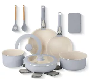Set di pentole in ceramica antiaderenti con manici rimovibili Gotham Steel 18 pezzi - Foto 1 di 43