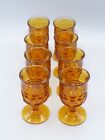 SET OF EIGHT INDIANA GLASS “KINGS CROWN” AMBER SHOT GLASSES