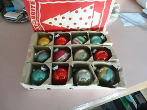 Vintage set of 12 Shiny Brite Christmas tree ornaments with box - Picture 1 of 8