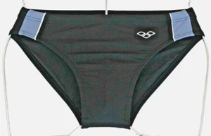 Arena Junior's Black Swimsuit Solid Swimming Brief Retro Swimwear Trunk 20 Bath - Picture 1 of 8