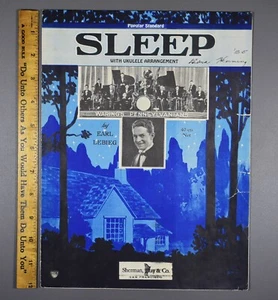 Vintage Sheet Music 1923 Sleep by Earl Lebieg - Photo of Waring's Pennsylvanians - Picture 1 of 2