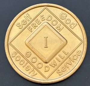 Narcotics Anonymous NA 1 Year Recovery Token Coin Chip Year - Picture 1 of 2